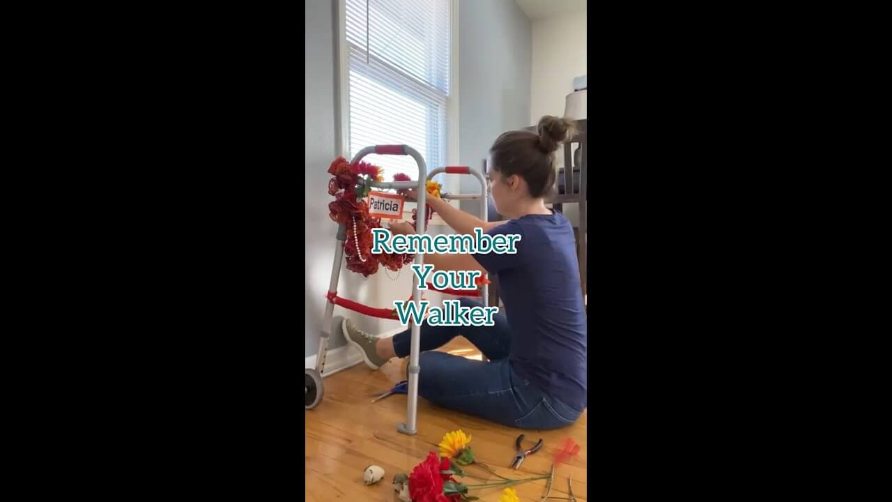 Using a Walker: Forgetting to use your walker due to dementia