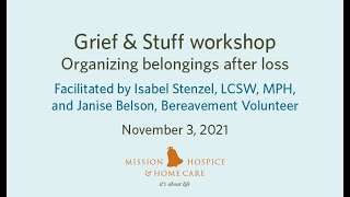Grief & Stuff workshop
